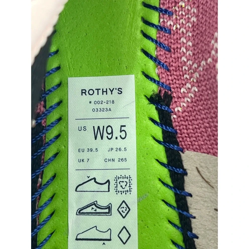 Rothys The Point Pink Giraffe Print Knit Flats Shoes 002-218 Womens 9.5